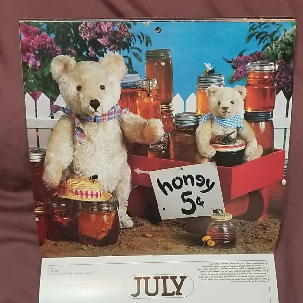 Vintage 1986 Teddy Bear Calendar